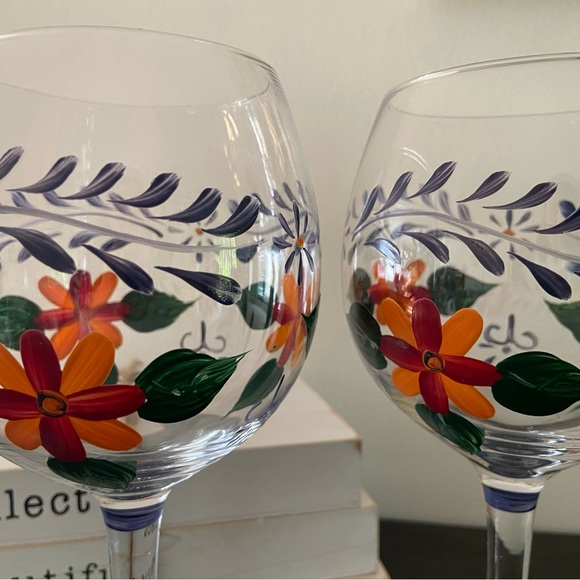 Hand Painted Wine Glasses - Picture 2 of 3